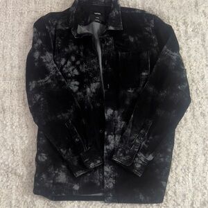 Vans Men's Tie-Dye Black and Gray Flannel